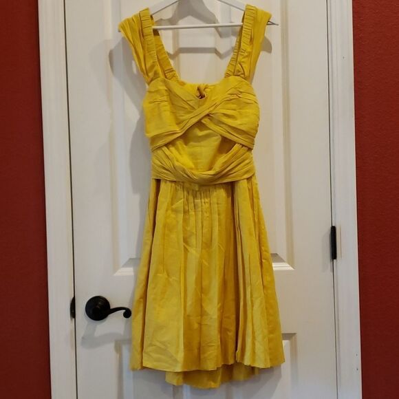 LEIFSDOTTIR Anthro Yellow Bamboo Garden Dress 10 - Picture 5 of 11